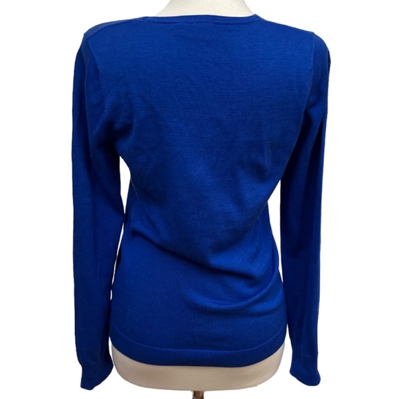 ESPRIT Essentials By Esprit Blue V Neck Sweater Women’s Large - Picture 4 of 7